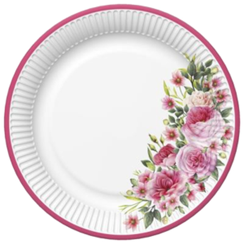 Daisy papptaldrik Roosid 22.7cm 8tk