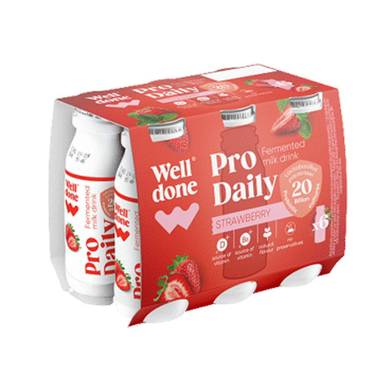 Jogurtijook WELL DONE maasika, 6x100g