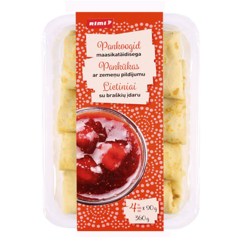 Pannkoogid maasikatäidisega 360g Rimi