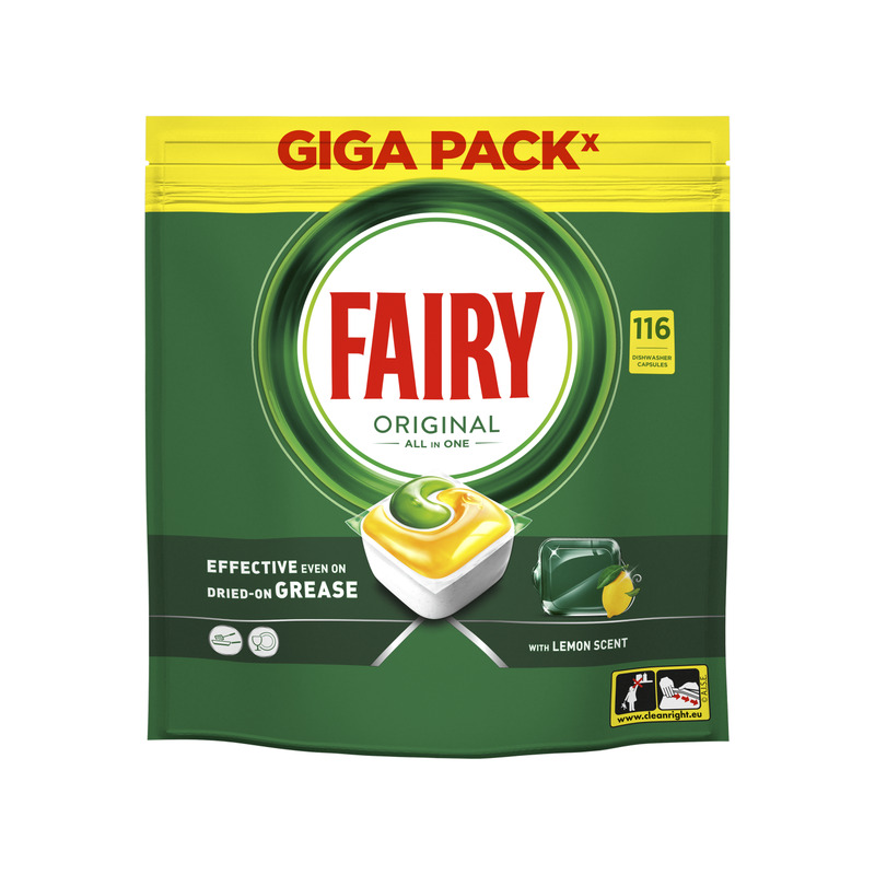 Fairy Original All in One Nõudepesumasina Tabletid Lemon, 116 tk