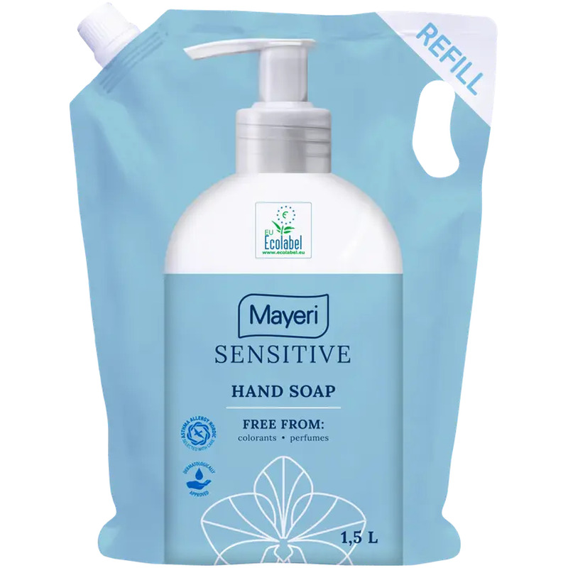 Vedelseep Sensitive täitepakend, MAYERI, 1,5 L