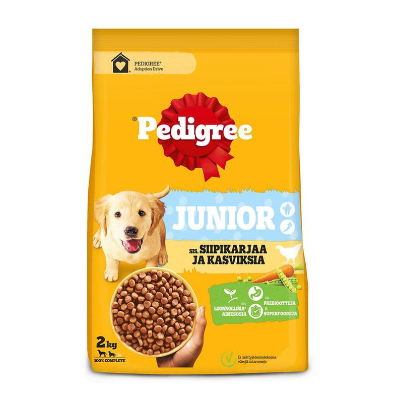Pedigree 2kg Juunior Linnuliha&köögiviljad