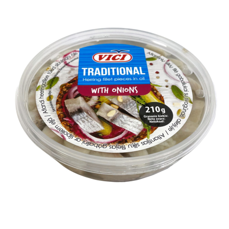 Heeringafilee tükid sibulaga õlis Viči 210g/130g