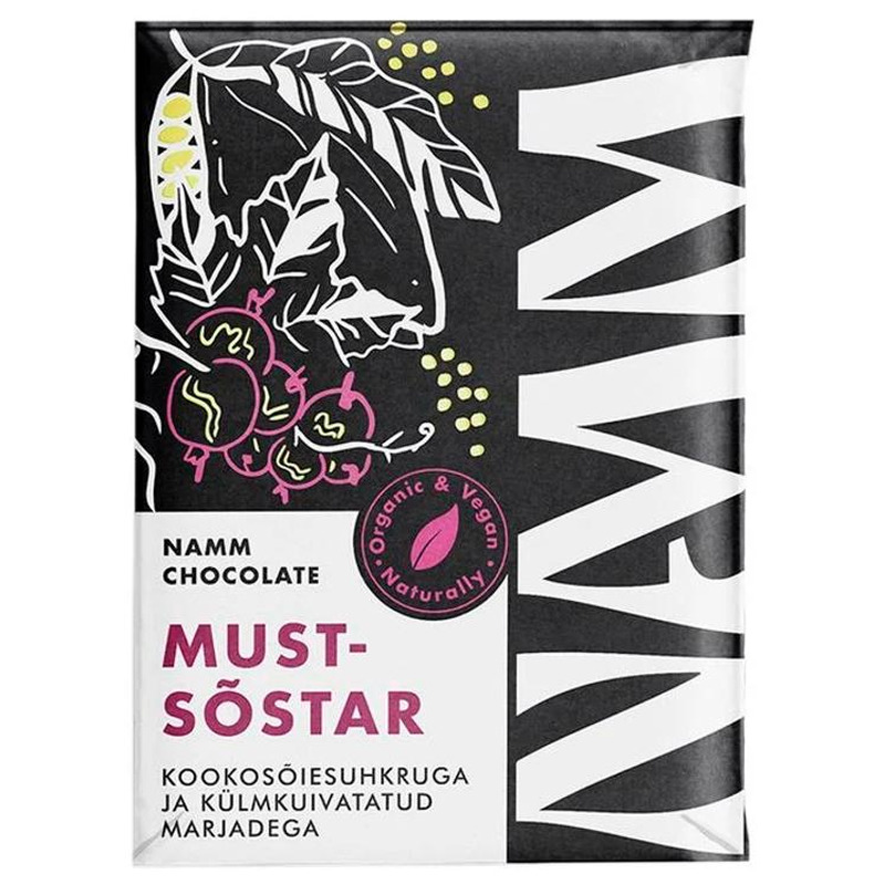 Mahe mustsõstrašokolaad, NAMM CHOCOLATE, 37g
