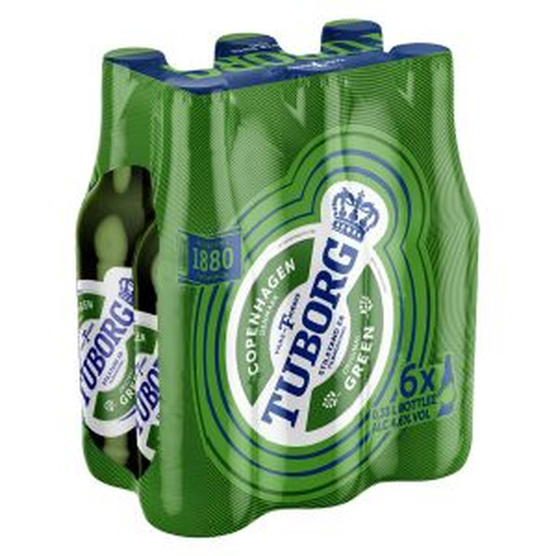 Hele õlu Green 6-pakk, TUBORG, 6x330 ml pudel