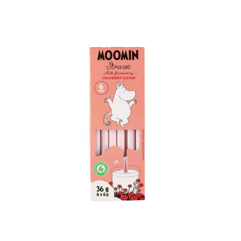 Piimakõrred Moomin Maasika 6tk 36g