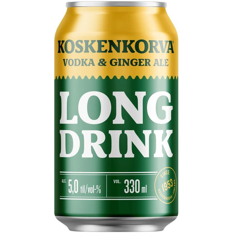 Koskenkorva Long Drink Ginger Ale muu alkohoolne jook 5%vol 330 ml