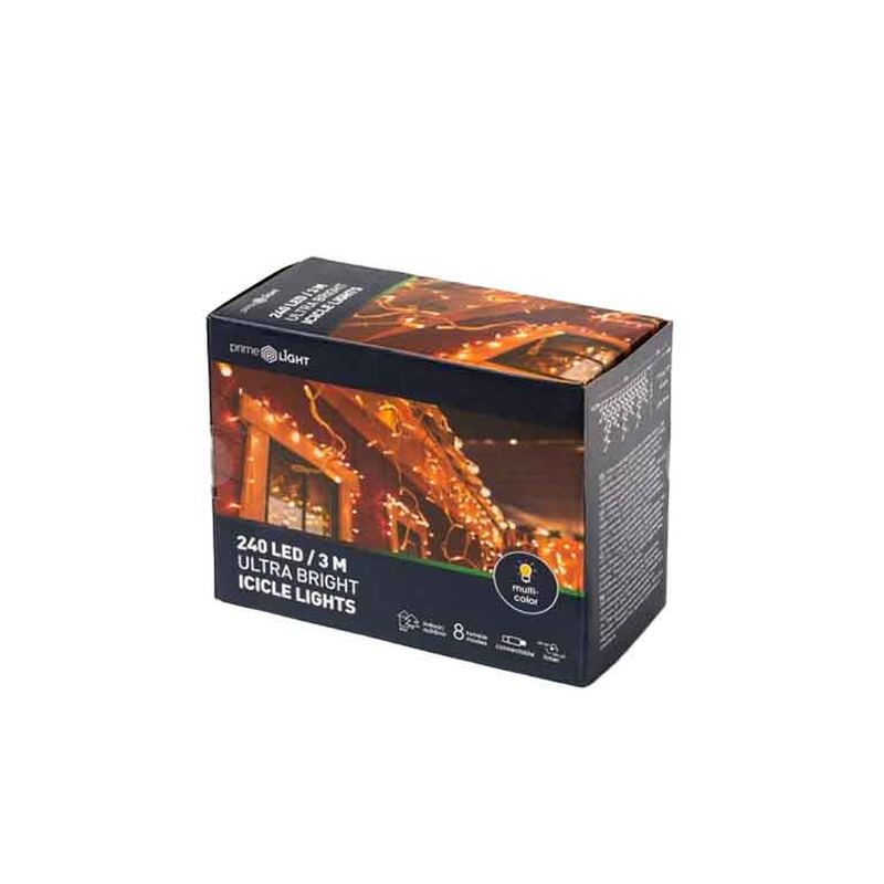 Valguskett Prime Light Jääpurikad värviline 240LED 3m