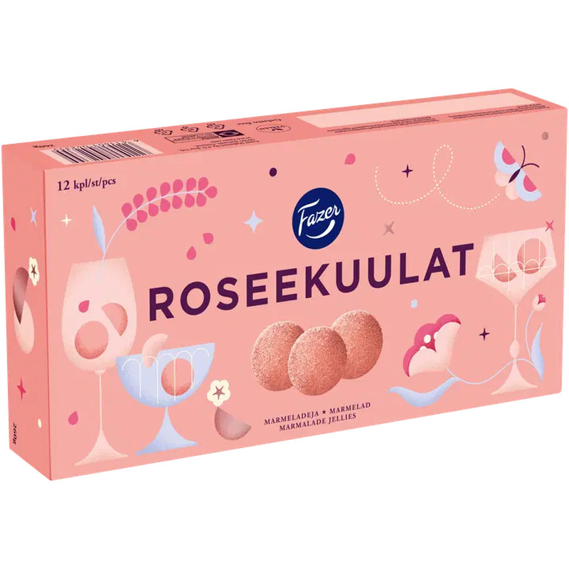 Fazer Roseekuulid marmelaadide kommikarp 260 g