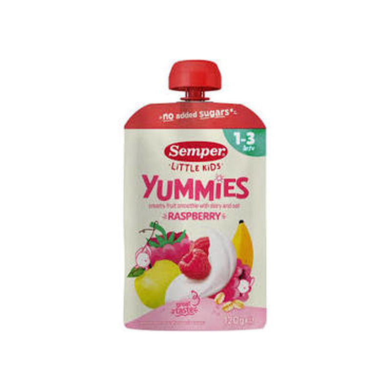 Püree SEMPER Yummies vaarika 120g 12k