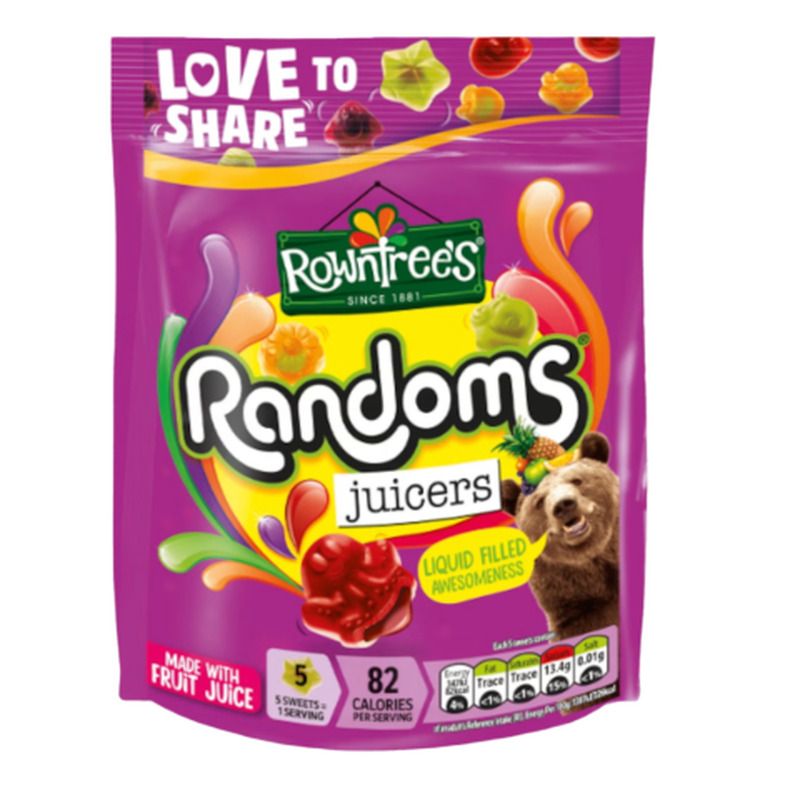 Kummikommid puuviljamaitselised Rowntrees Randoms 140g