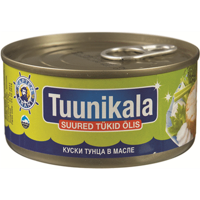 Tuunikalatükid õlis KAPTEN GRANT,185g