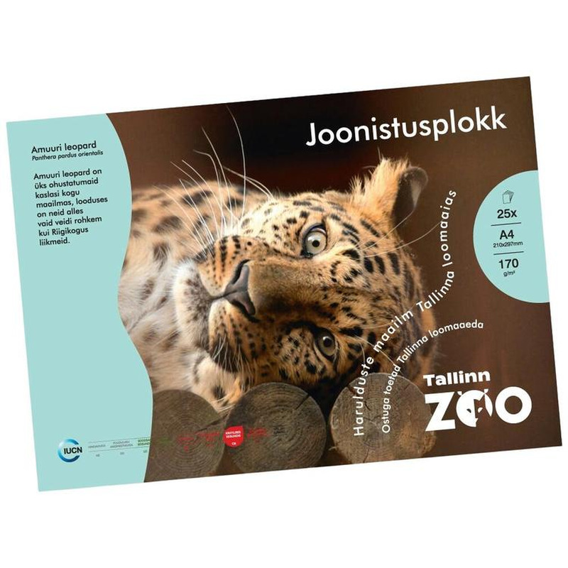 Joonistusplokk Tallinna Loomaaed A4/170g 25 lehte, TALLINNA ZOO, 1 tk