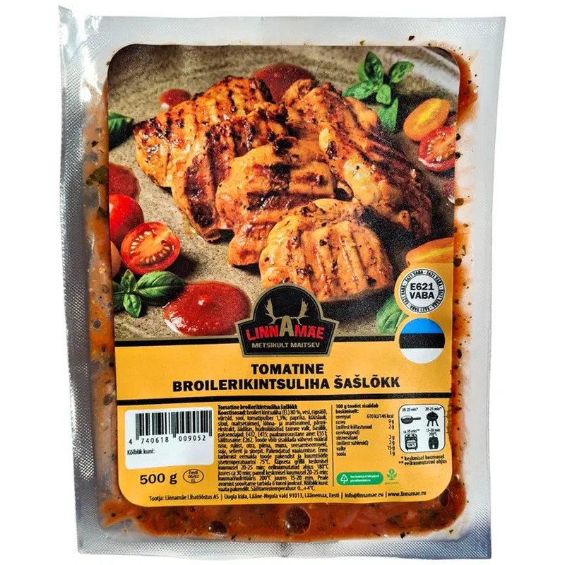 Linnamäe ToMatine broilerikintsuliha šašlõkk 500g