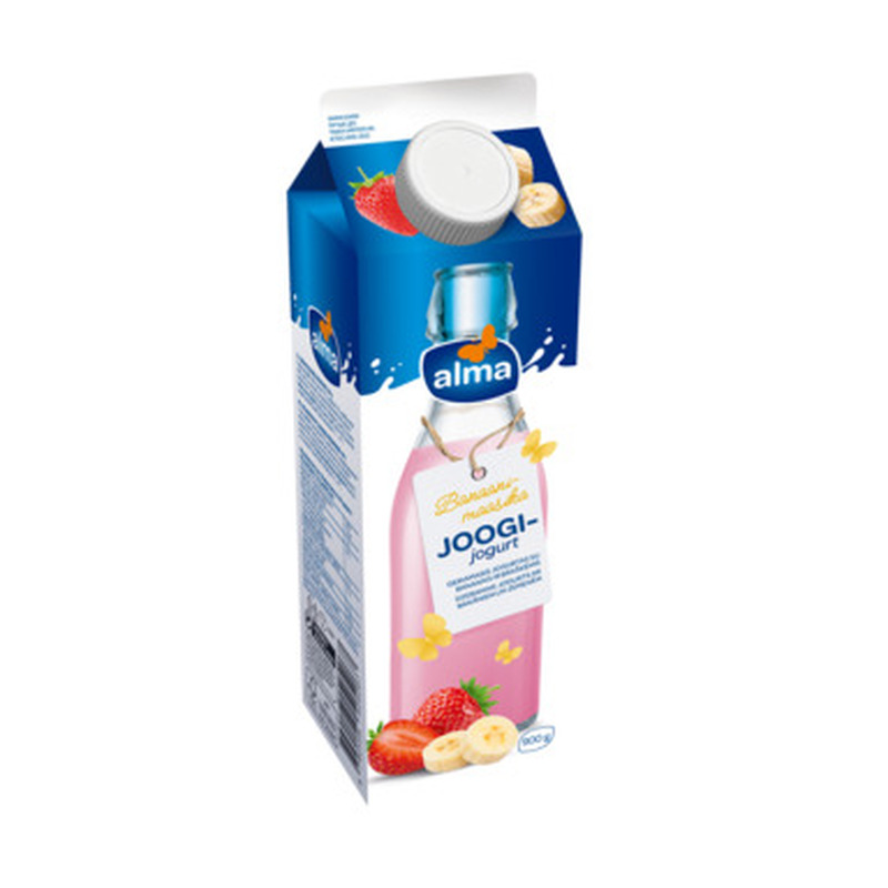 Alma Joogijogurt Banaani-Maasika 900g