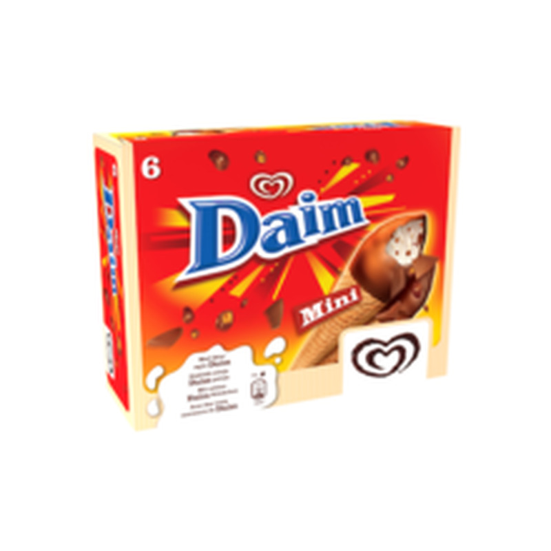 Vanilli-minikoonusjäätised Daimi-puruga, 6 x 85 ml
