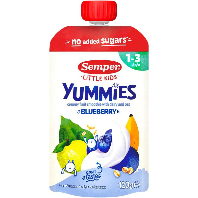Semper Yummies smuuti mustika 120g 1-3a