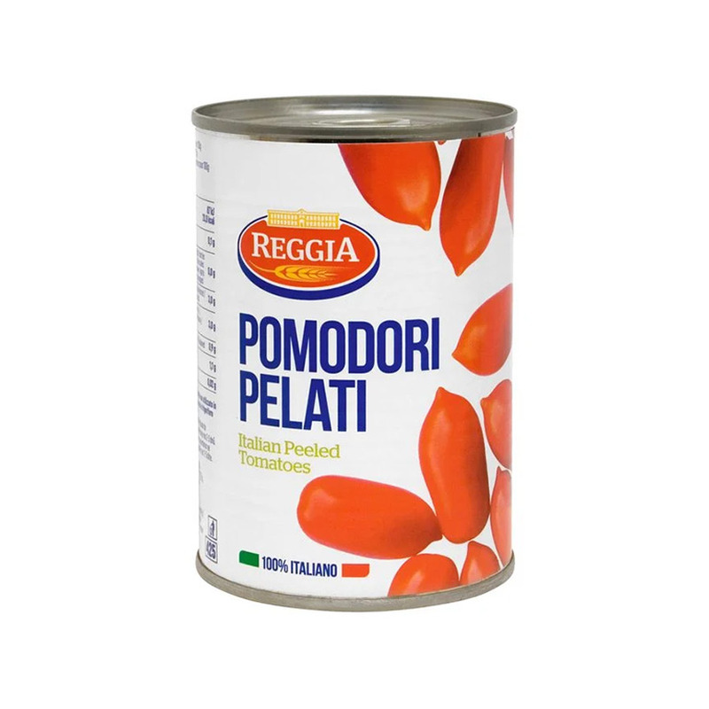 Kooritud tomatid, REGGIA, 400 g (defektiga pakend)
