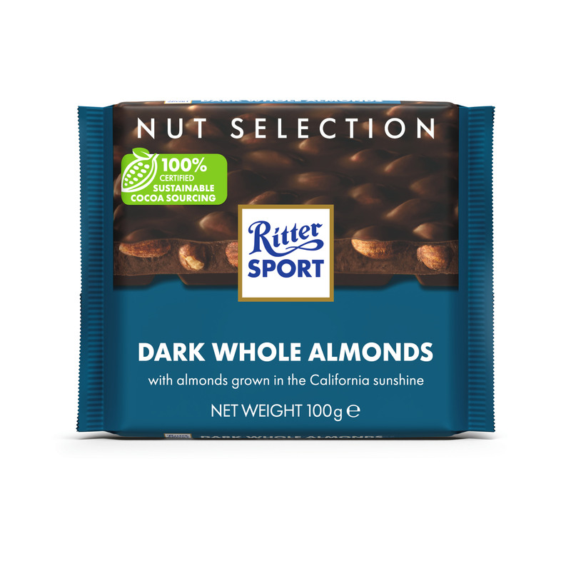 RITTER SPORT Tume šokolaad tervete mandlitega 100g