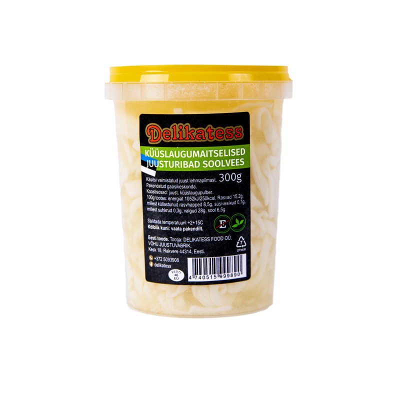 DELIKATESS Küüslaugumaitselised juusturibad soolvees 300g