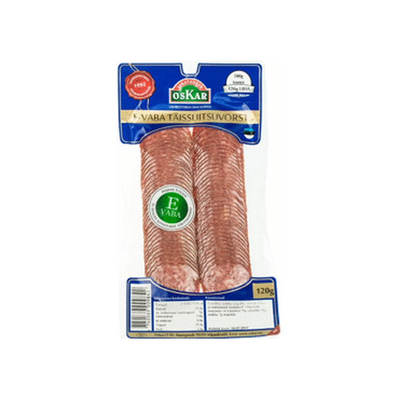 E-vaba täissuitsuvorst OSKAR, 120g viil