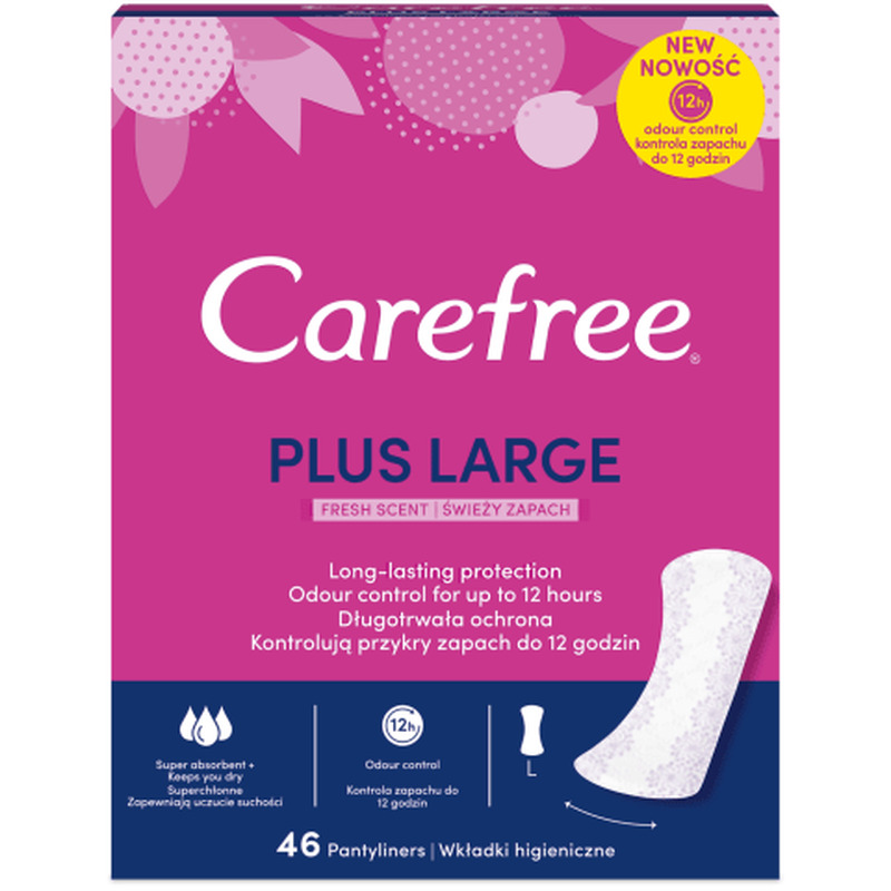 Pesukaitsmed Carefree Fresh Plus Large Fresh 46tk