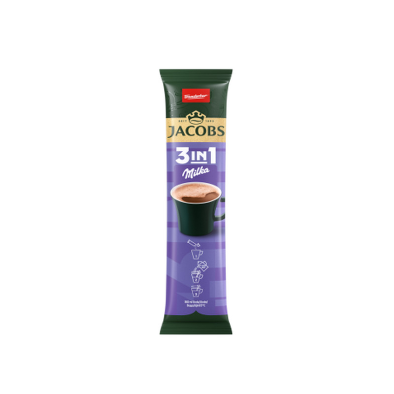Lahustuv kohvijook Jacobs 3in1 Milka 12,4g