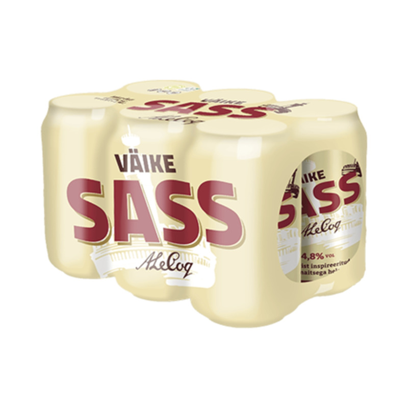 Õlu Väike Sass 4,8%vol 0,33l 6-pakk