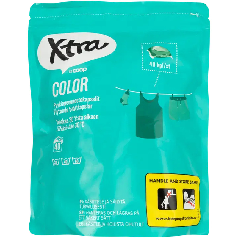 Pesukapslid Xtra Color 40tk