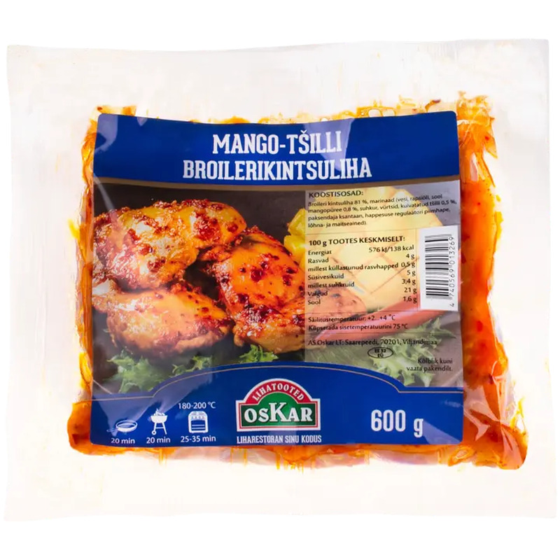 Oskar Mango-Tšilli Broilerikintsuliha 600G