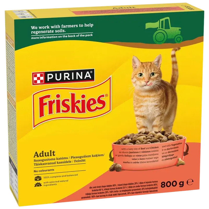 Friskies kuiv kassitoit veis-kana ja juurviljad 800g