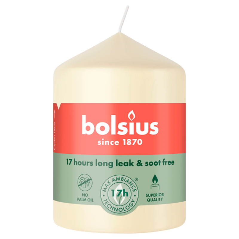 Küünal Bolsius silinder elevandiluu värvi 80/58mm