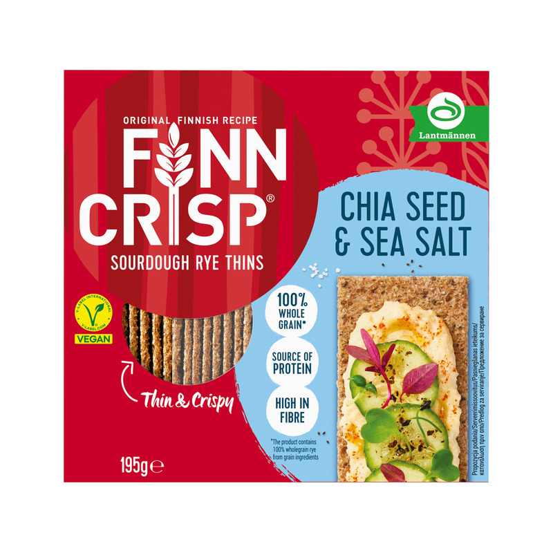 KAST 9 tk! Finn Crisp õhuke chia seemnete ja meresoolaga 195g