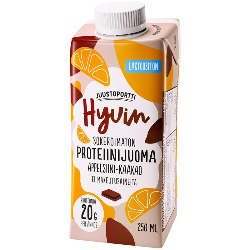 Juustoportti Hyvin apelsini-kakao proteiinijook 250ml