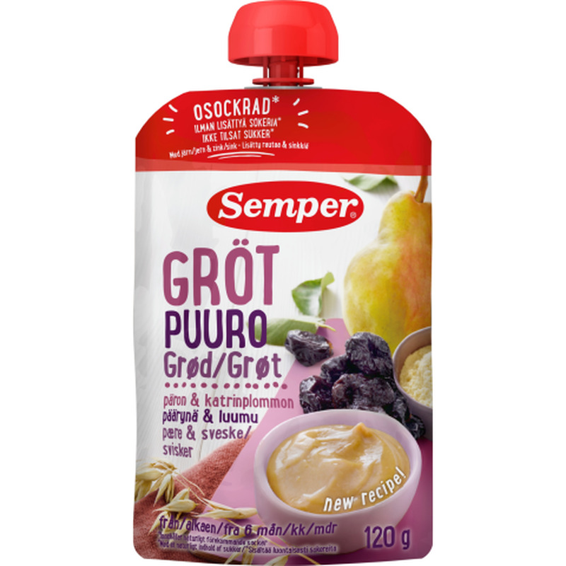 Puder Semper terade, pirnide ja ploomidega, alates 6 kuu vanusest 120g