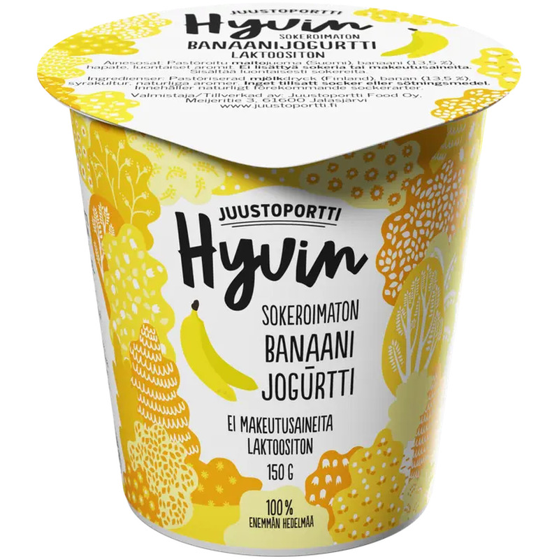 Juustoportti Hyvin banaanijogurt, laktoosivaba, 150 g