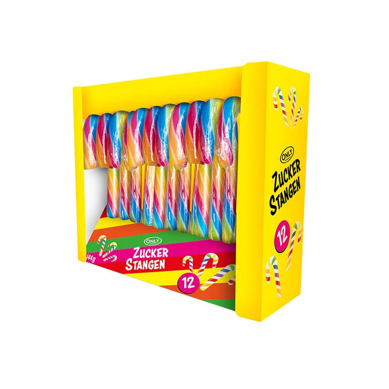 Pulgakommid Rainbow Candy Canes, ONLY, 12x12g