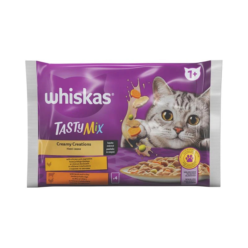 Kiisueine Tasty mix Creamy 4x85g, WHISKAS, 340 g