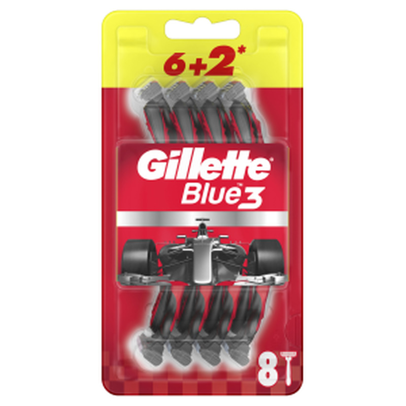 Raseerija Blue3 Red, GILLETTE, 8 tk