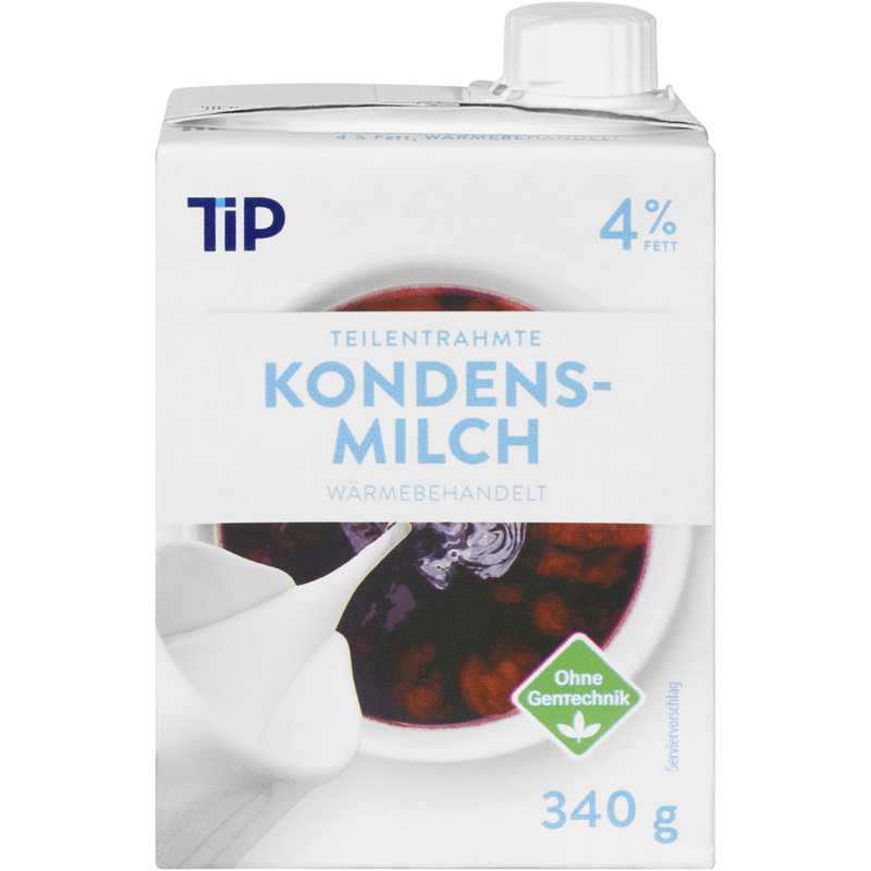 TIP Kondenspiim suhkruta 4% 340g (kõrgkuumutatud)