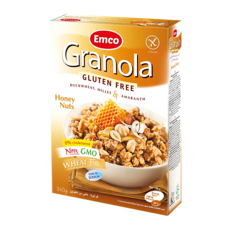 Müsli mee ja pähklitega Emco gluteenivaba 340g