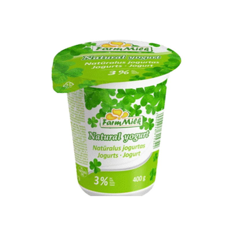 Jogurt FARM MILK Naturaalne 3%, 400g, 400 g