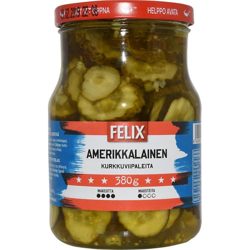Felix, ameerikapärased kurgiviilud magusas marinaadis, 730 g