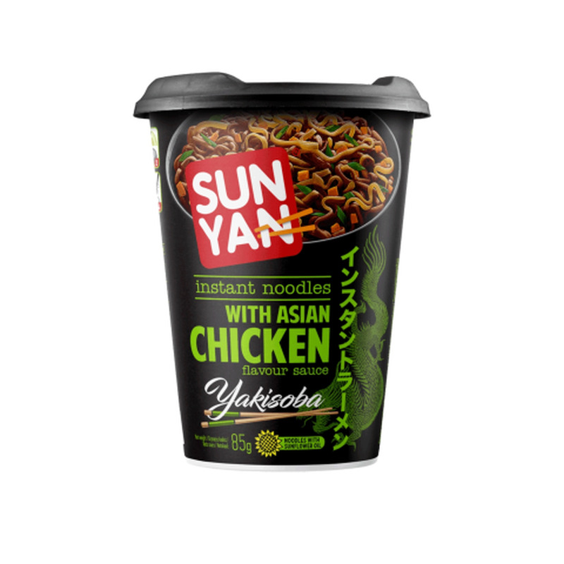 Kiirnuudlid Sun Yan Yakisoba Aasia kana maitsekastmega, tass 85g