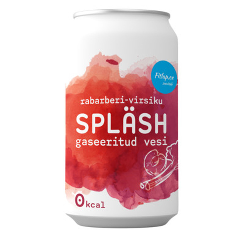 Rabarberi-virsiku gaseeritud vesi, SPLÄSH, 300 ml