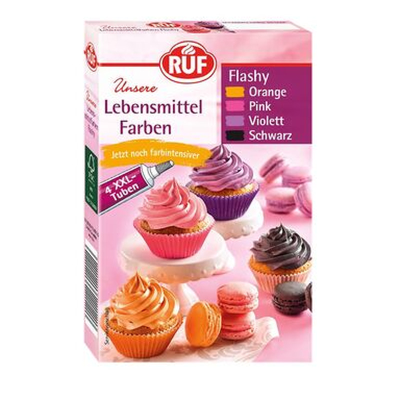 RUF Toiduvärvid Flashy 80g (oranž, roosa, lilla, must)