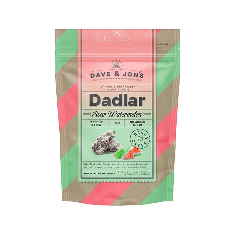 Dave & Jon’s maitsestatud datlid “Sour Watermelon” 125g