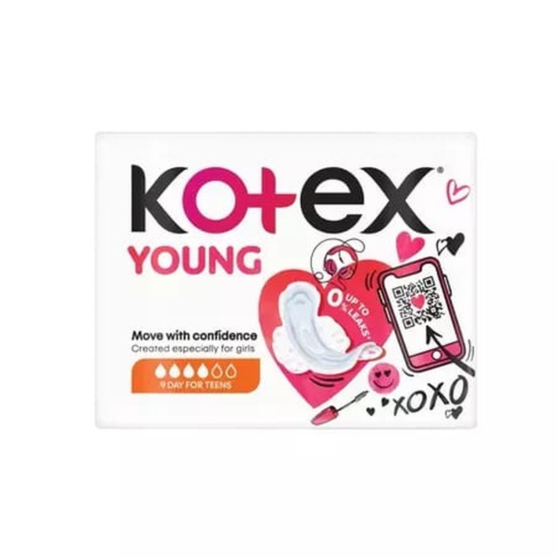 Hügieeniside Young Day, KOTEX, 9 tk