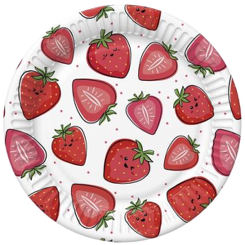 Daisy papptaldrik Maasikad 18cm 8tk