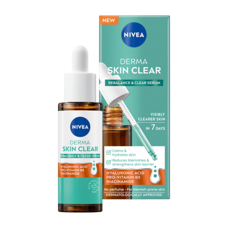 Seerum Nivea Derma Skin Clear Rebalance&Clear ebatäiuslikkusele kalduvale nahale 30ml